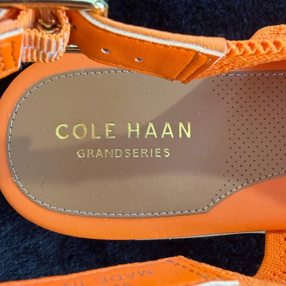 Cole Haan Sandals Orange Mikaela Stitchlite size 8 NWOT - Picture 2 of 11